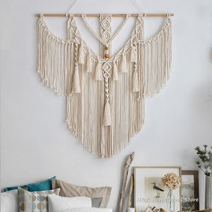 Tapestries Big Macrame Wall Hanging Tapestry With Tassels Hand Woven Nordic Style For Living Room Bedroom House Art Decor Boho Decoration 230625