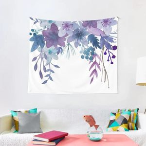 Tapisseries Blue Purple Flowers Tapestry esthétique pour les champignons décoration de décoration de décoration esthétique mur