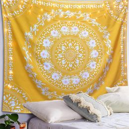 Wandtapijten Bohemen Decor Wandtapijt Mandala Bloemen Boho Etnische Cirkel Dorm Home Stof Tapijt Reisbank Deken Mat