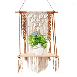 Tapisses Bohemian Decor Wall Corde Macrame étagère de planter Chic Hanger d'art Organisateur pour la maison pour la chambre à coucher de salon