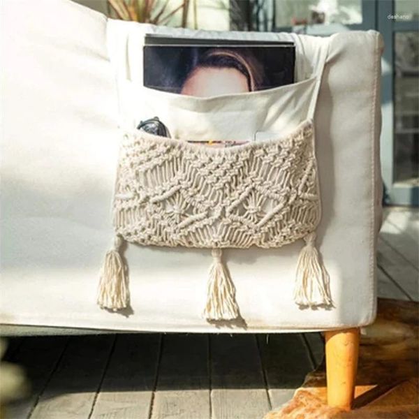 Tapisses Bohemian Bohemian Handmade Cotton Rope Woven Rangement Sac de style nordique SAFAT SIDE MUR MUR SIÈGE AUTO