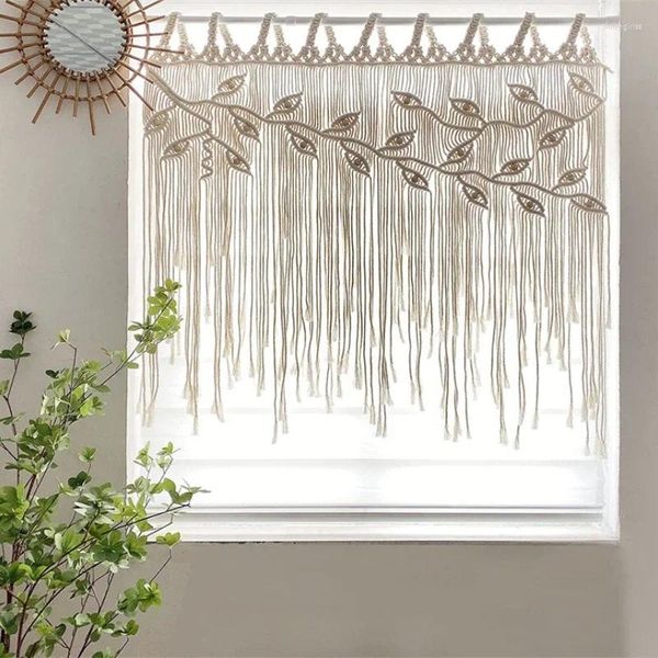 Tapisses Bohème Bohemian Handmade Woven Leaf Rideaux Home Stay Room Decoration Mur décoration Stick vivant pour la fenêtre de rideau Porte non