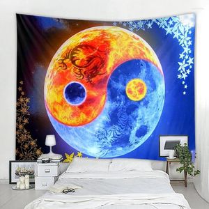 Tapestries Boheemse zon en maantapijtwand hangende kunst over leeuw mandala home decora