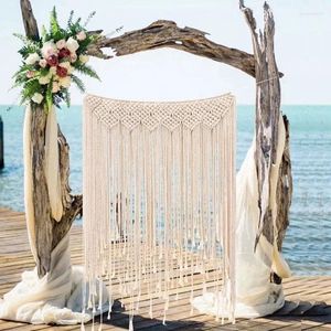 Tapices Bohemio Tapiz colgante de pared Tejido a mano Macrame Borlas Cortinas Fondo de boda para ventana Puerta Decoración del hogar