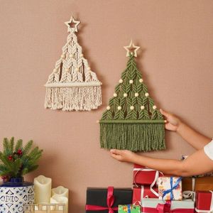 Tapisseries Boho Décor de Noël Art mural de Noël Macramé Décor de Noël Décoration murale de vacances Tenture murale Macramé Arbre de Noël FD39743624 231101