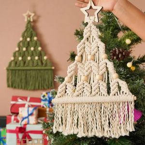 Tapisseries Boho décor de noël Art mural macramé vacances de noël suspendus cadeau d'arbre de noël 231019