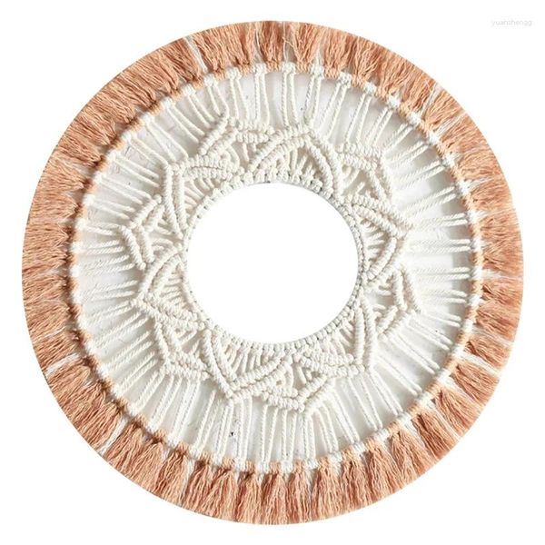 Tapisseries Boho, décoration murale de maison, ronde faite à la main, pendentifs suspendus pour chambre à coucher, salon, Patchwork, pendentif en macramé