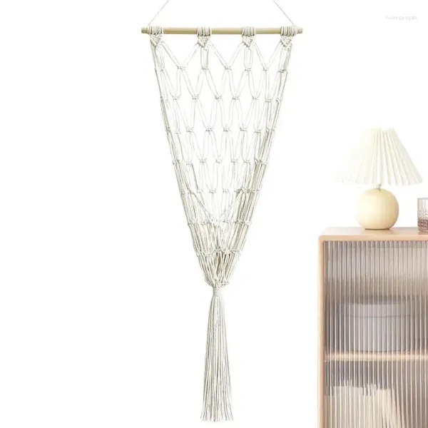 Tapisseries Boho macramé filet de rangement mural pour jouets en peluche bohème organisateur suspendu salon chambre d'enfant