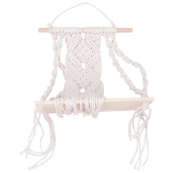 Tapisseries Boho macramé étagère murale suspendue à la main tissé tapisserie support bois flottant rangement cintre décor