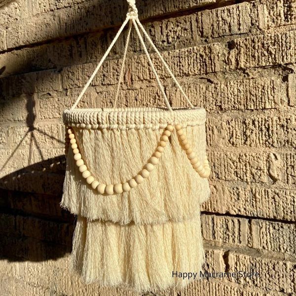 Tapisseries Boho Mobile Nursery Home Decor Bohème Macramé Lampes Lustres Abat-jour fait à la main - Sans lampe