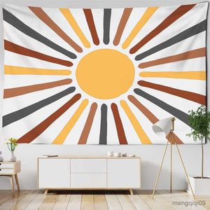 Tapisseries Boho Soleil Peinture Tapisserie Tenture Ins Minimaliste Art Hippie Tapiz Psychédélique Sorcellerie Fille Chambre Décor R230713