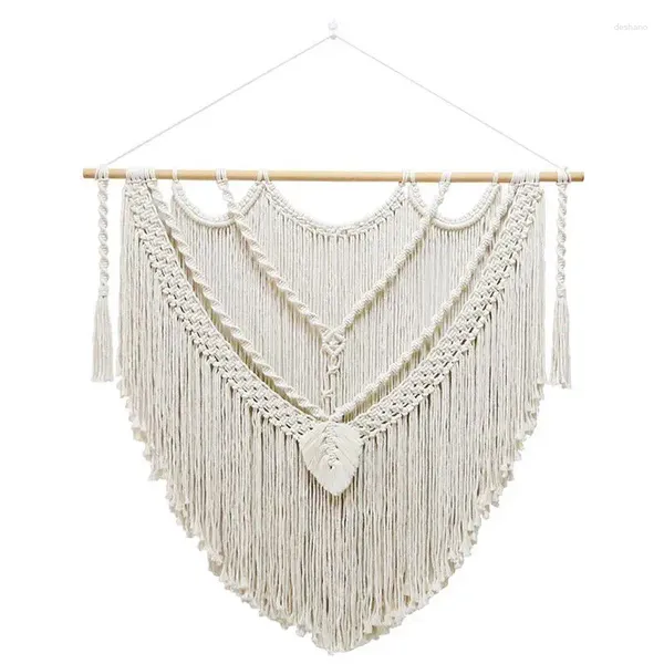 Tapices Boho Tassel Tapestry MacRame Beige Wall Bohemian Art Modern Art 39.37x39.37 Inch