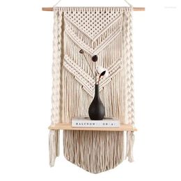 Tapisches Boho Wall Shelf Macrame Facol Decor 17.3x31.5inch Salle de bain Bohemian Tapestry