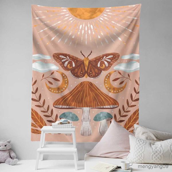 Tapices Butterfly Tapestry Wall Hanging Tapestries Botánica Moner Fase Tapiz Estática Decoración de la sala R230812