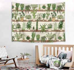 Tapestries cactus tapijt tropische woestijn succulente planten op houten plakwand ophangen