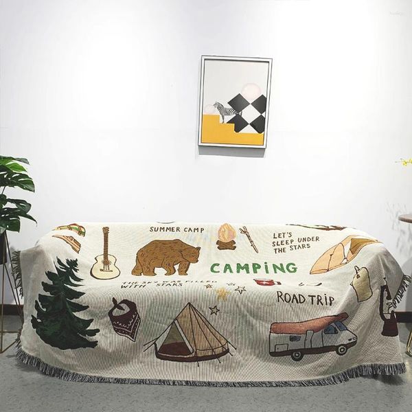 Tapisseries décoratives de Camping, couverture, coussin, ligne de canapé, décoration de loisirs, cadeau