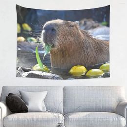 Tapisseries Capybara tapisserie tenture murale Hippie Polyester mignon Animal fantaisie jeter tapis couverture chambre décor à la maison 200x150 cm