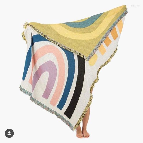 Tapisses couvertures décontractées décoration de tapis moquette de la mode personnalisée de canapé tricot créatif de tapisserie tricoté d'origine