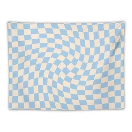 Tapestries Check II - Baby Blue Twist Tapestry Slaapkamer Decoratie voor huisdecoratie buitenshuis