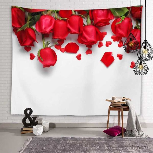 Tapisseries Fleur de cerisier Rose Fleur Mur Art Tapisserie Toile de fond Décoration murale Tenture murale Dortoir Chambre Chambre Esthétique Décor à la maison