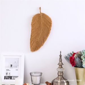 Tapisseries Chic Coloré Macramé Tenture Murale Tissé À La Main Tapisserie Feuille À Plumes Style Bohème Boho Décor Pour La Maison Enfants Chambre Décoration 230531