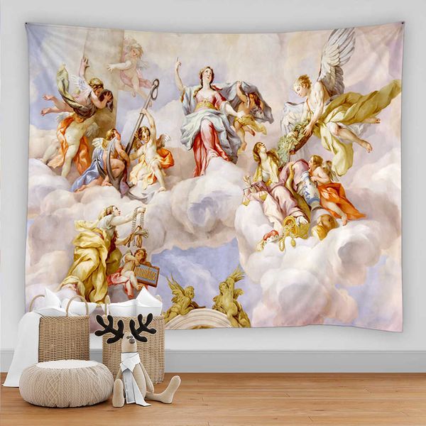 Tapisseries Christ Tapisserie Tenture Murale Artistique Église Fresque Polyester Tissu Cottage Dortoir Mur Art Maison Chambre Décor Décoration Murale