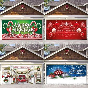 Tapisseries fond de Noël tissu de garage décoration de porte de porte de la porte de la porte de la détente du tissu suspendu tapisserie