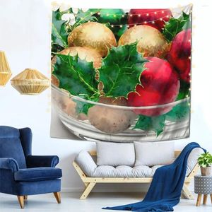Tapestries Christmas Bowl - Watergolor Wall Decor Tapestry Vintage Slaapkamer Perfect Gift Soft Fabric Multi Style