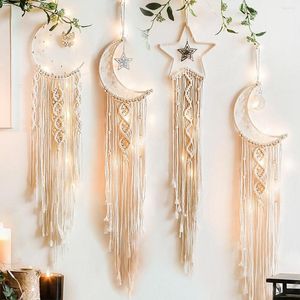 Tapisseries de noël en macramé, lune, étoile, décoration Boho, décoration murale suspendue pour dortoir, 2022