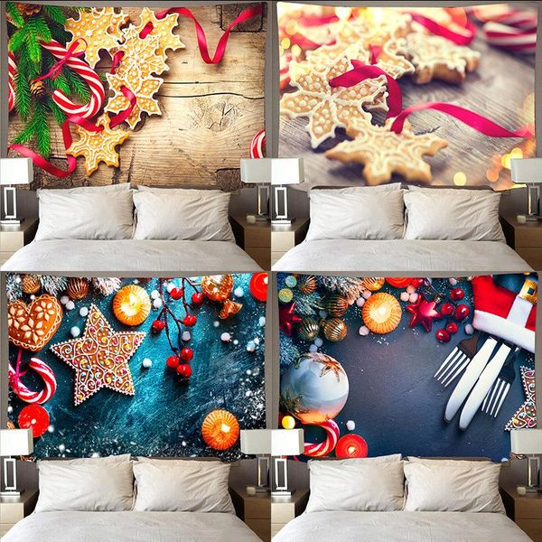 Tapisseries Noël Tapisserie Étoile Fond Tissu Suspendu Arbre Mur Maison Jardin Affiche Pour L'extérieur Plage Couverture TapizTapestries