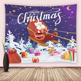 Tapices navideño tapiz pared colgante de invierno nieve santa claus regal de naves de Navidad para la sala de estar dormitorio decoración del dormitorio del dormitorio