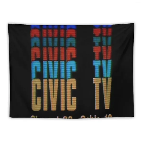 Tapisches Civic TV - VideoDrome Tapestry Room Decorating Aesthetic Home Decor