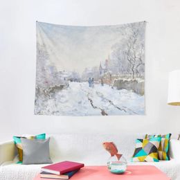 Tapisseries claude monet neige à argenteuil peinture de tapisserie décoration de fonds d'écran esthétiques décoration intérieure