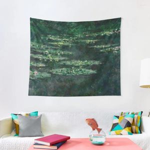 Tapices Claude Monet - Nenúfares Tapiz Verde Oscuro Decoración De Dormitorio Decoración Al Aire Libre