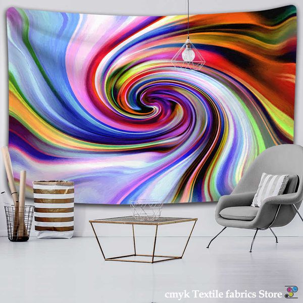 Tapisseries Couleur Tourbillon Motif Imprimé Tapisserie Tenture Murale Nordique Maison Tissu Suspendu Peinture Couverture Décorative Serviette De Plage Tapis