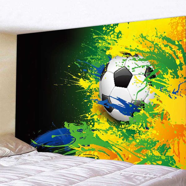 Tapisseries colorées de Football, tapisseries de sport de ballon, décor de chambre d'adolescent et de garçon, revêtement mural de fond de Football, tissu mural