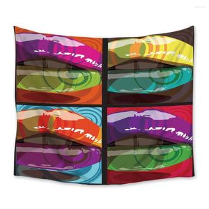 Tapisseries colorées sexy lèvres mur murales suspendues lit art décoration couverture jet jette la fenêtre de serviette rideau de yoga tapis