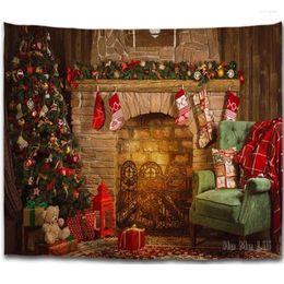 Tapisseries coloré de cheminée étoile conception d'arbre de Noël par ho me lili tapisserie décor pour le dortoir couverture murale créative