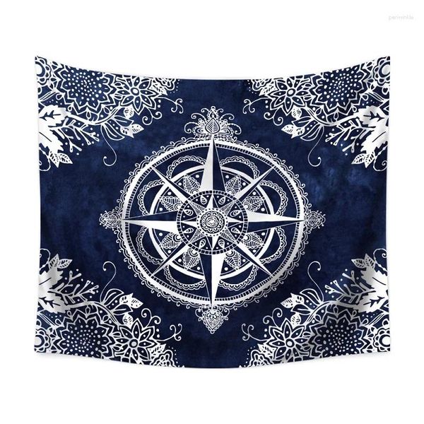 Tapices Compass Tapestry Bohemio Mandala impreso Toalla de playa decorada de pared en 3D