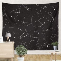 Tapisseries Constellations dans la nuit Star Sky Bélier Taureau Gémeaux Lion Vierge Balance Scorpion Chambre Salon Maison Tapisserie Décoration