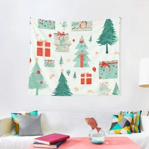 Tapisseries Copie du motif de Noël Santa Claus Saison hivernale Tapestry esthétique Décoration Maison Tapestrys