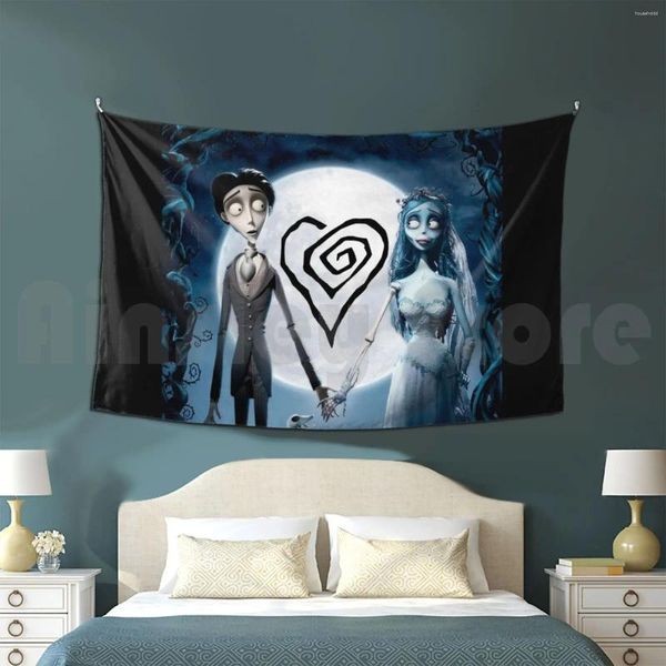 Tapices Boda Cadáver En Fantasía Gótica.Tapiz Salón Dormitorio 12 Tim Burton Novia Amor Oscuro