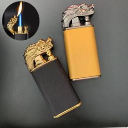 Tapisseries créatives Dragon Double briquet à feu, Jet flamme ouverte, coupe-vent gonflable, nouveauté cadeau pour hommesTapestries255K