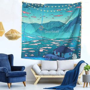 Tapestries Crystal douche muurdecor tapijt met barb -clips slaapkamer vakantie cadeau zachte stof geurloos geurloos