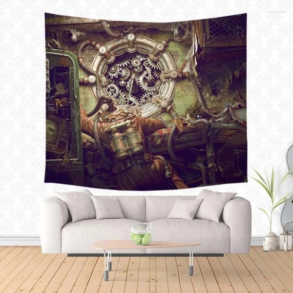 Tapices Hanging Tapestry Home Decor Decoración de steampunk Patrón de steampun