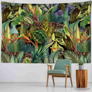 Tapisches personnalisables Animal World Naturel Naturey Witchcraft Psychedelic Bohemian Hippie Home Decoration Tropical Rainforest Tapestry R230811