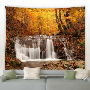 Tapisseries personnalisables automne forêt ruisseau paysage tapisserie tenture murale tapisserie décoration murale tapisserie tapis mural