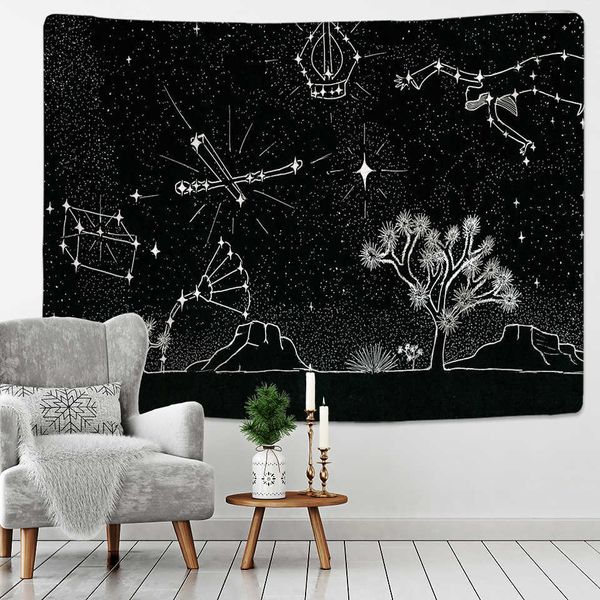 Tapices Personalizable Luna Constelación Tapiz Cielo Estrellas Universo Espacio Tapiz Colgante de pared Sol Luna Dormitorio