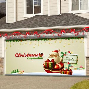 Tapisseries Tapisserie personnalisée Toile de fond de Noël Tissu Décoration de porte de garage Décoration murale Décor de fête Arrangement de lieu Scène artistique