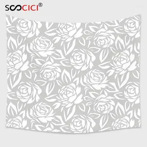 Tapisseries cutom tapisserie suspendue collection de décoration gris rose fleur florale old mode motifs en graphique moderne